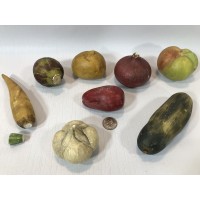 Group of 8 Vintage Hand Made, Painted Stone Vegetables   263877440550